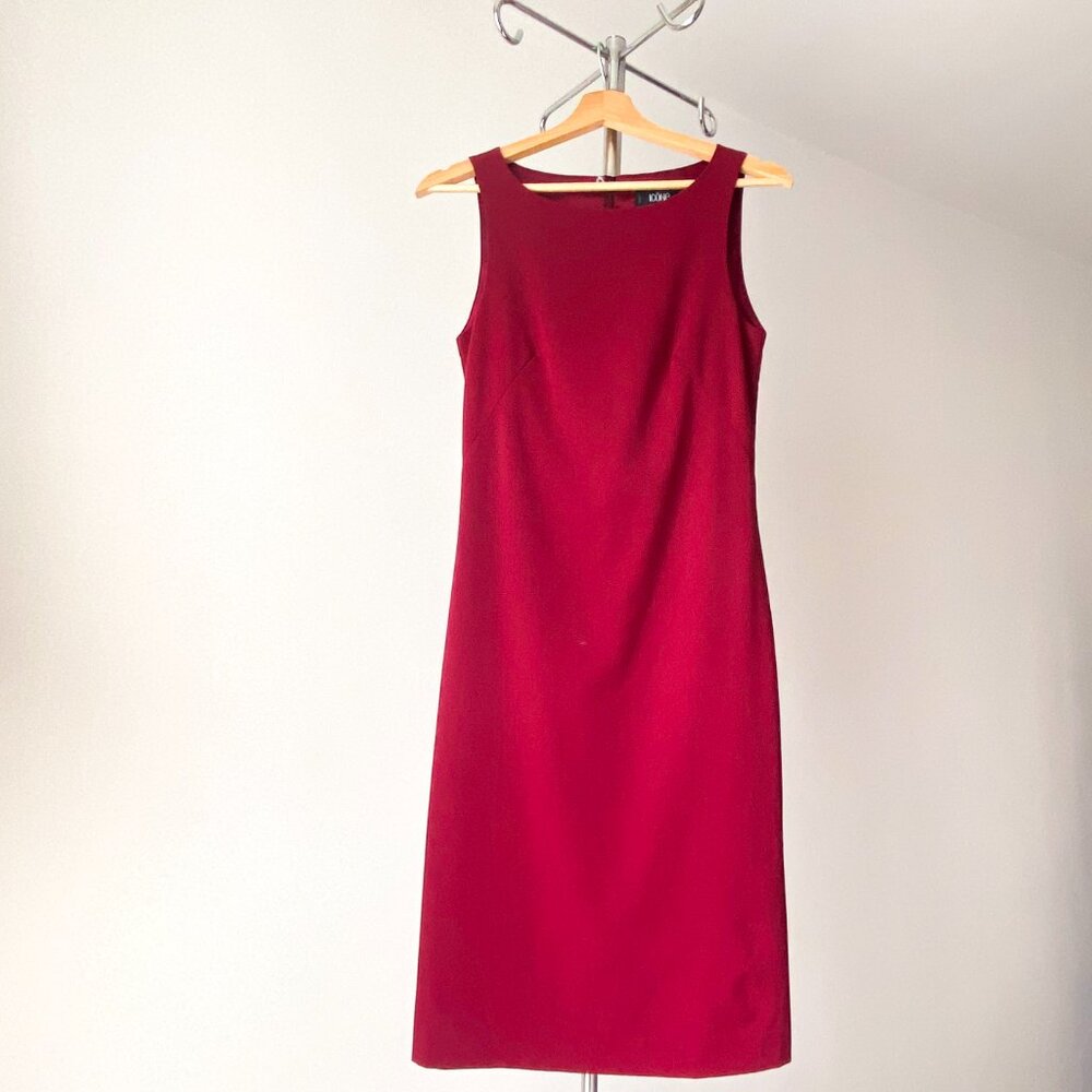🍂 Modern Burgundy Red Classic Fitted Over-the-Knee Chic Tank Dress